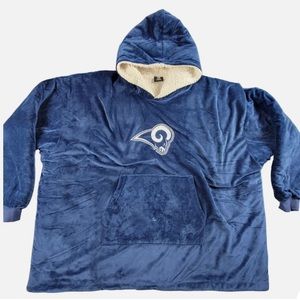 NFL Los Angeles Rams Reversible Big Logo Hoodeez Blue One Size Pullover Sports